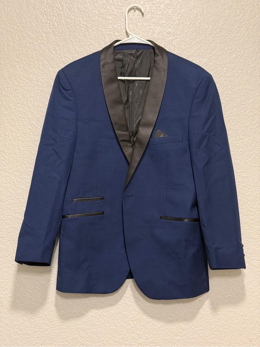 Classic Navy Shawl Collar Tuxedo Jacket